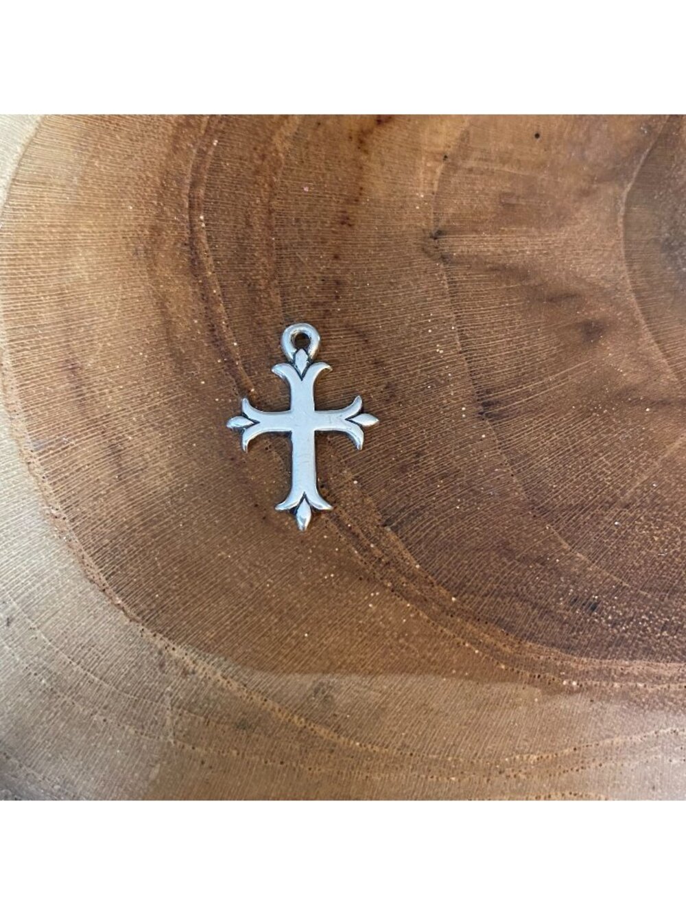 RETIRED James Avery Fleuree Cross Charm, Sterling Silver